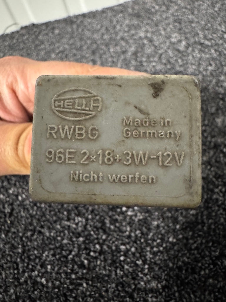 Vintage HELLA RWBG 96F Direction and Hazard Flasher Relay – 12V 2×18W + 3W