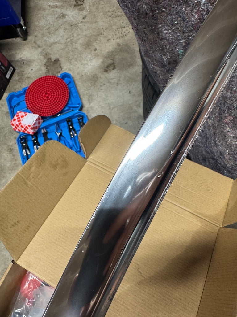 Genuine BMW E12 E28 Lower Rear Window Chrome Moulding – NOS / NLA – 51311817452